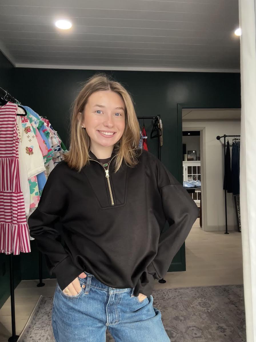 Quarter zip Top- Black