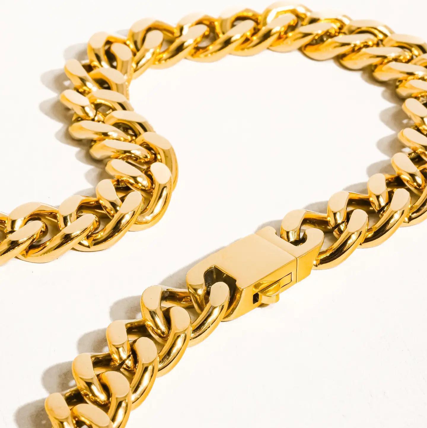Will 18K Gold Non-Tarnish Classic Bold Chain Necklace