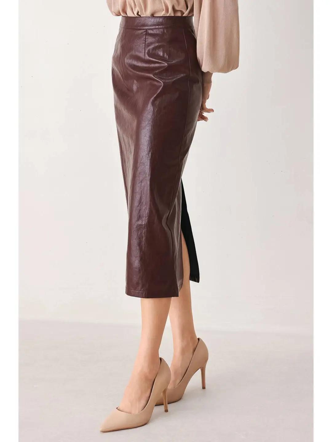 A Faux Leather Pencil Skirt
