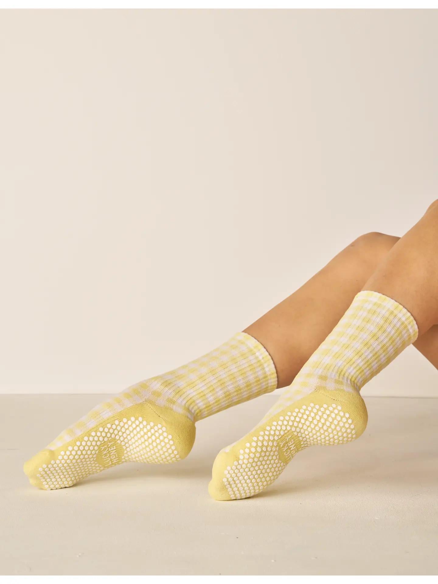 The Gingham Crew Grip Sock