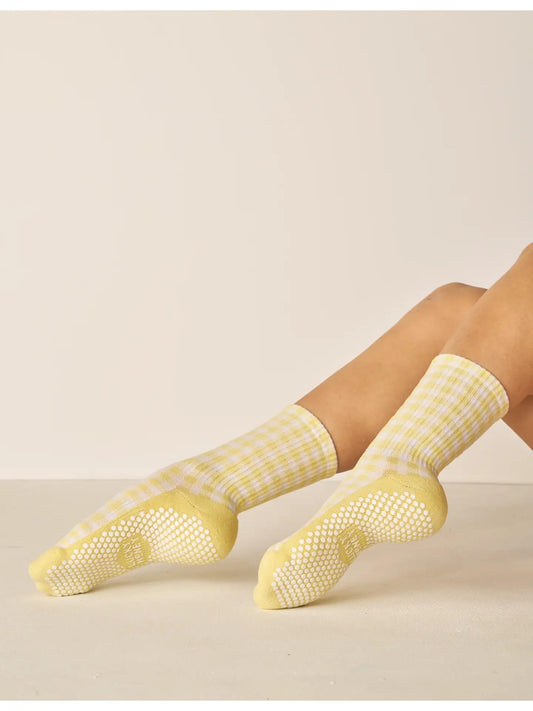 The Gingham Crew Grip Sock