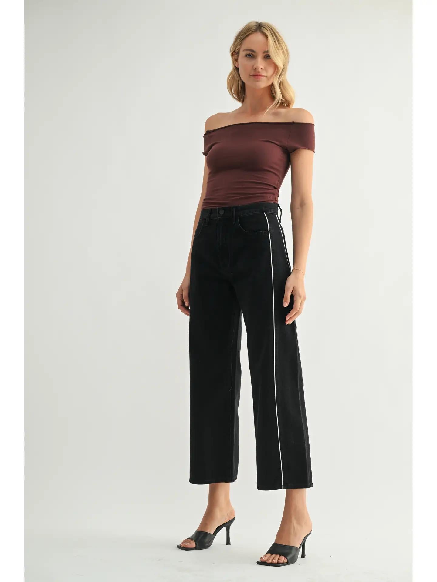 Barrel Jean Twist Seam - Black