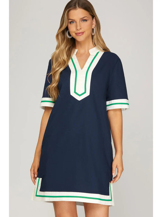 H Line Linen Mini Dress