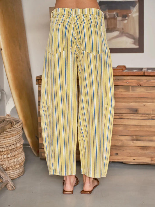 Color Stripe Barrel Pants