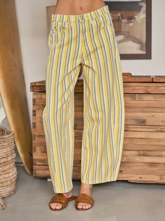 Color Stripe Barrel Pants