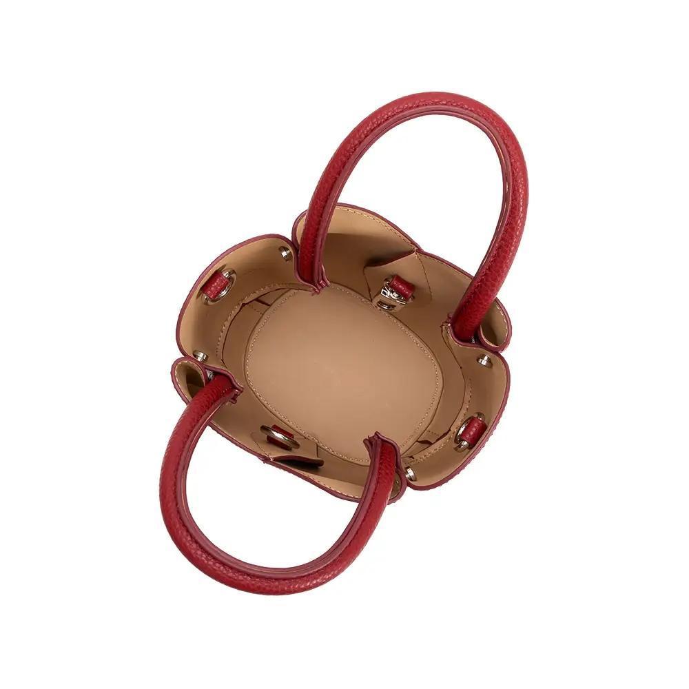 Tulip Mini Red Recycled Vegan Leather Top Handle Bag