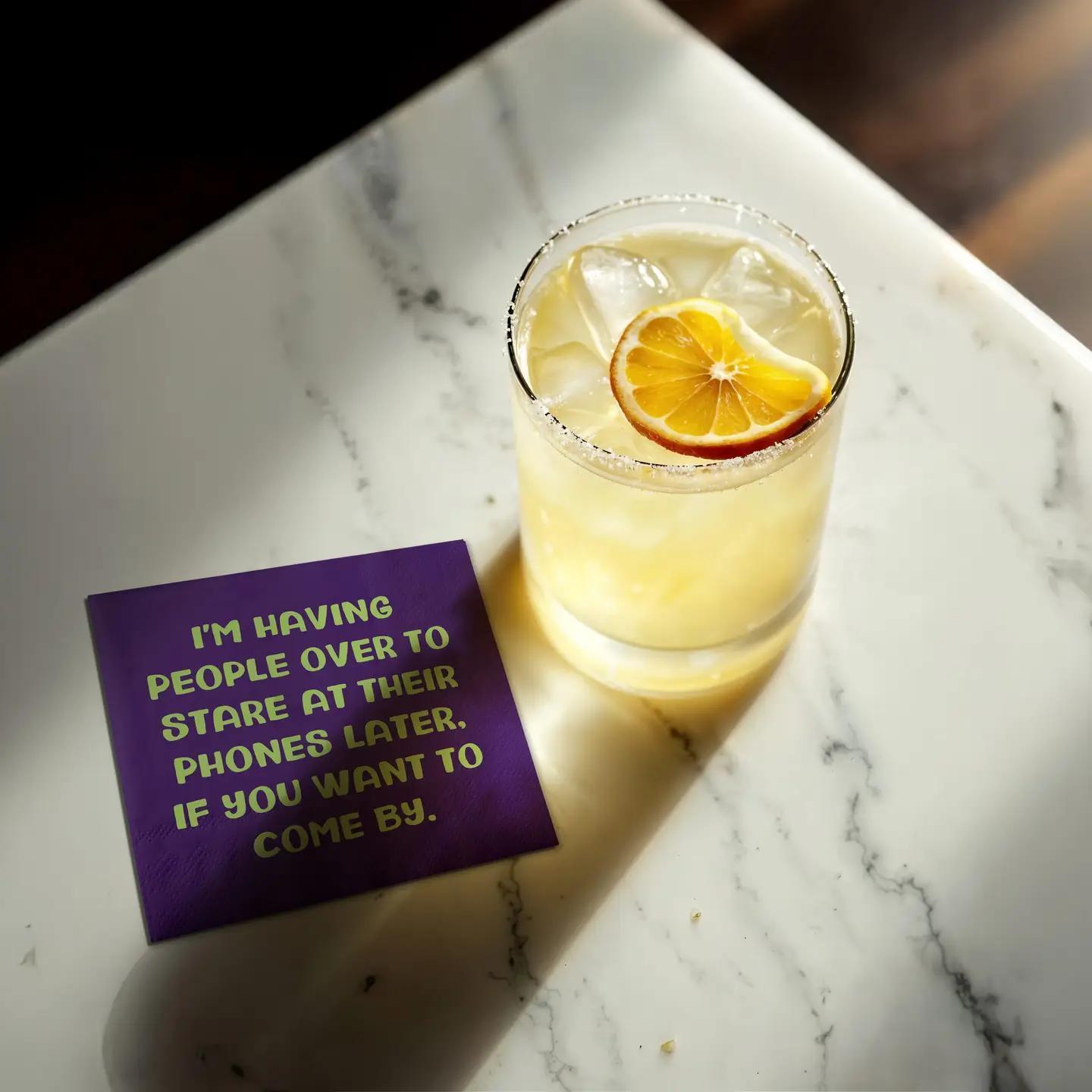 Funny Cocktail Napkins - Having People Over