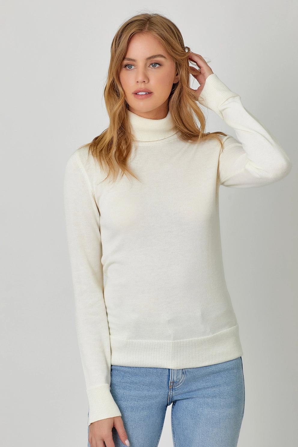 Cashmere Turtle Neck Sweater (Ivory)