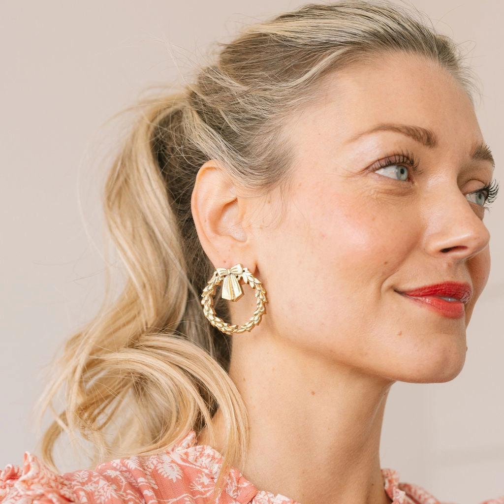 Gold Wreath Earrings