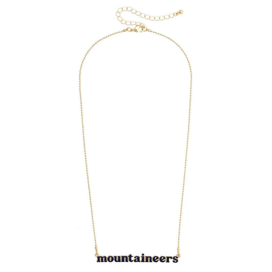 est Virginia Mountaineers Slogan Necklace in Navy