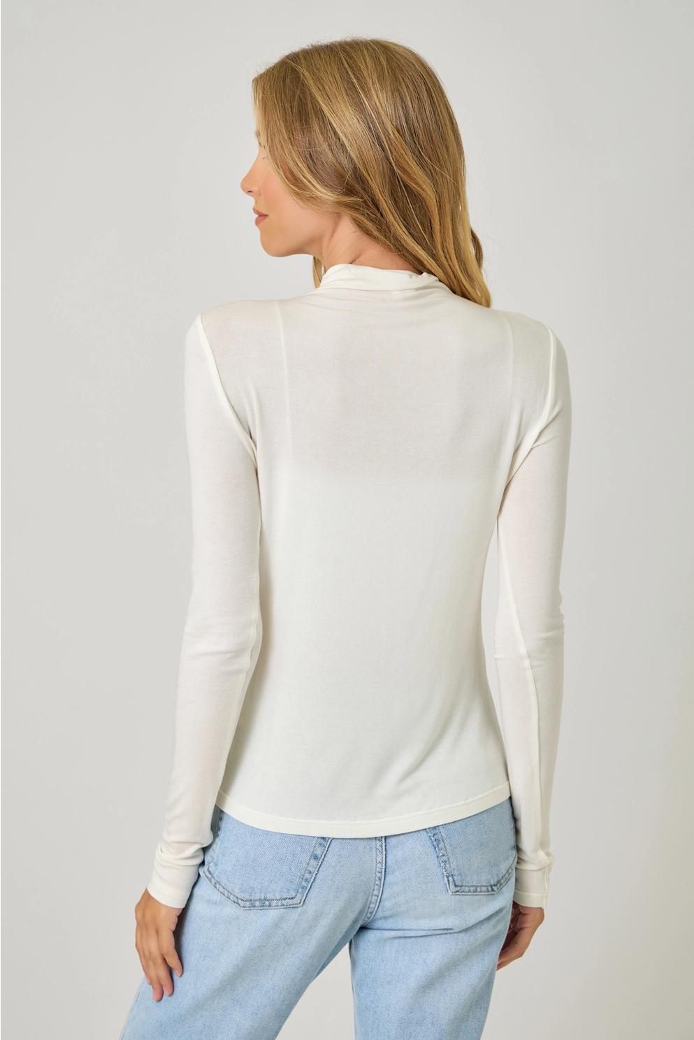 Essential Mock Neck Top (Ivory)