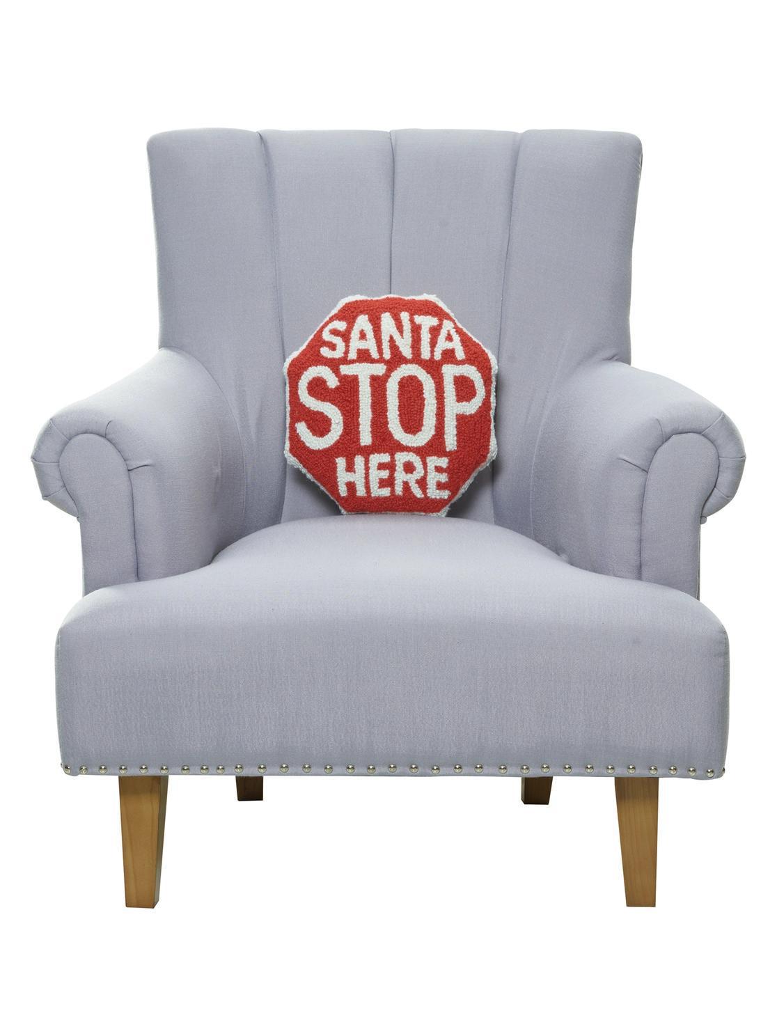 Shaped Santa Stop Sign Hook Pillow