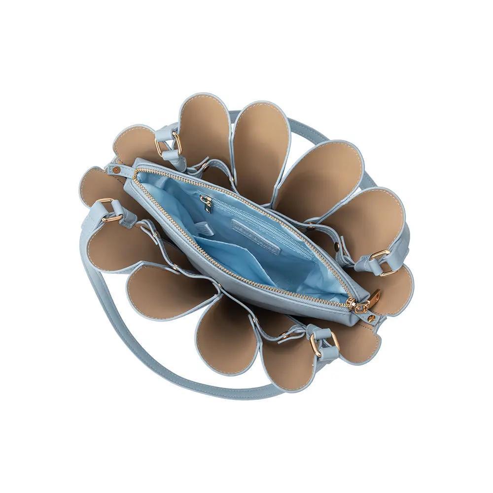 Shellie Blue Recycled Vegan Leather Shoulder Bag