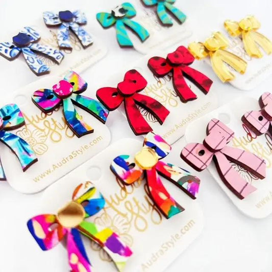 Audra Style Bow Stud Statement Earring
