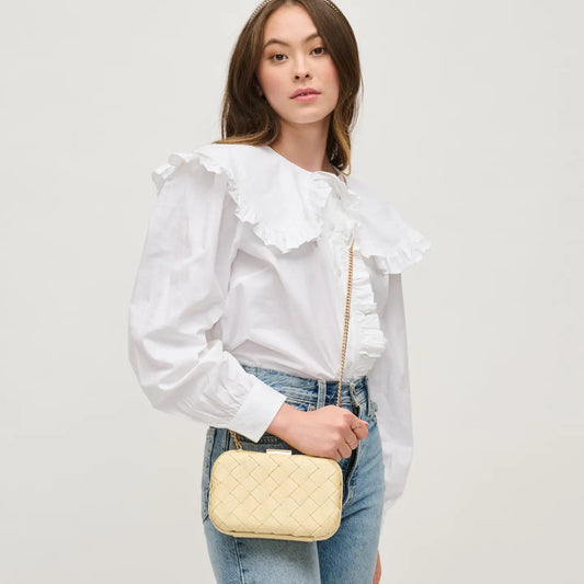 Addie Straw Clutch Ivory