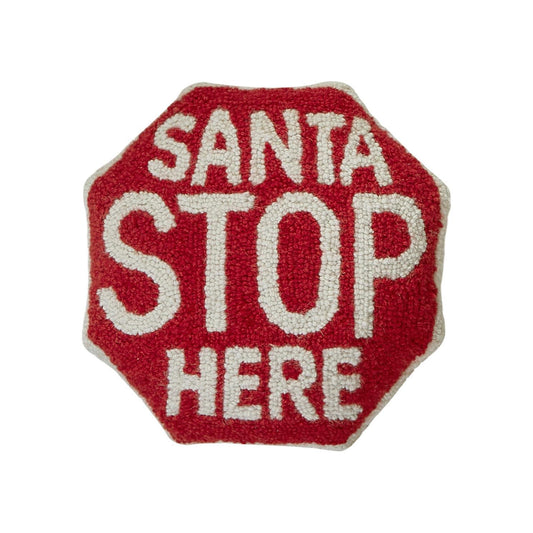 Shaped Santa Stop Sign Hook Pillow