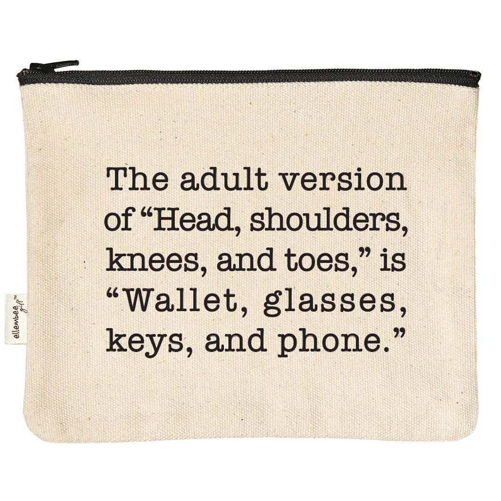 Wallet Glasses Keys and Phone Comical and Sassy Zipper Pouch