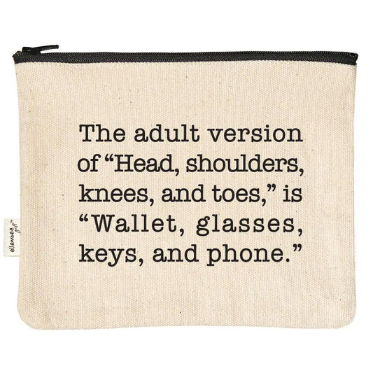 Wallet Glasses Keys and Phone Comical and Sassy Zipper Pouch