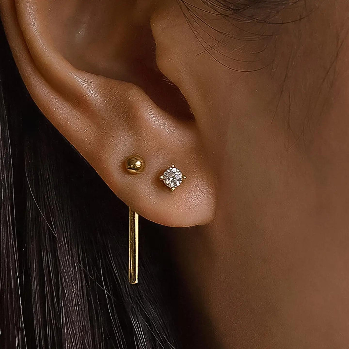 Nola 18K Gold Non-Tarnish Cz Chain Drop Earring Set