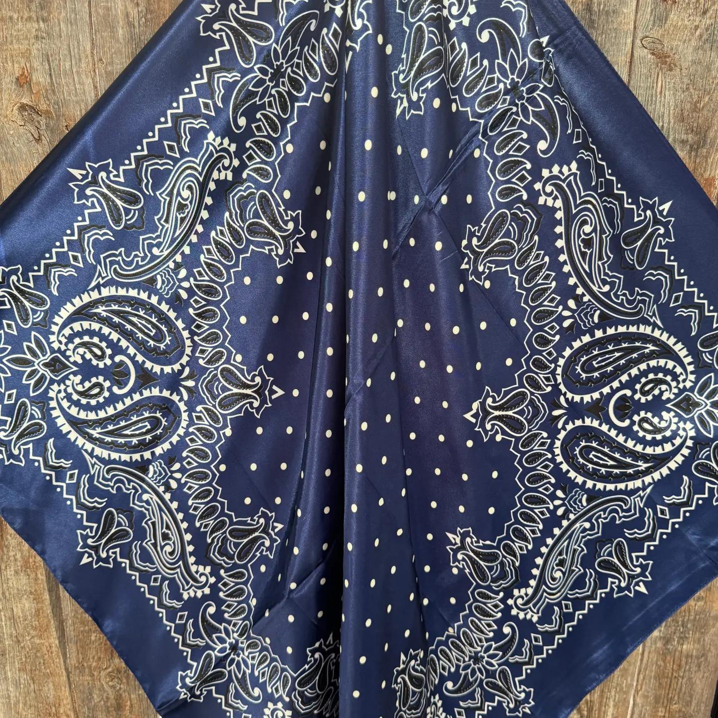 35X35" Blue Paisley Wild Rag