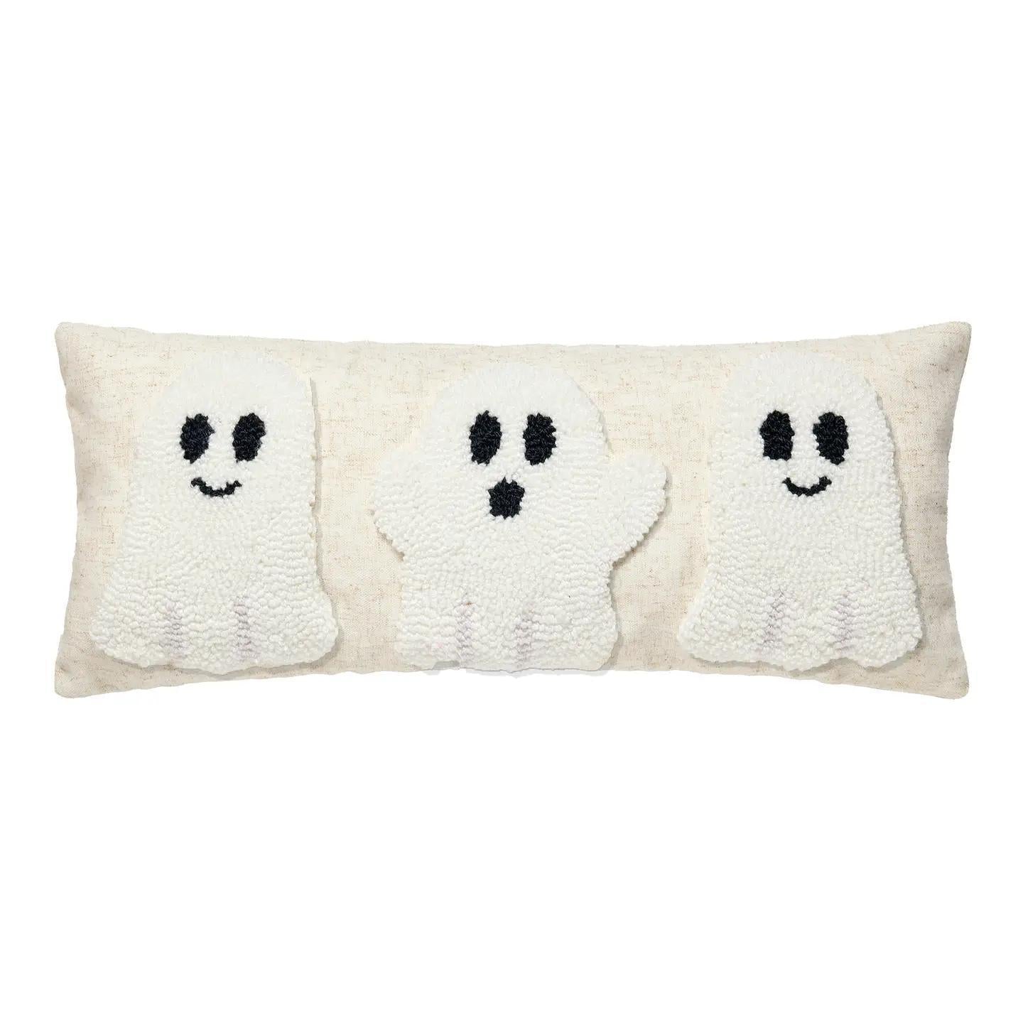 Ghost Trio Hook On Flax Pillow