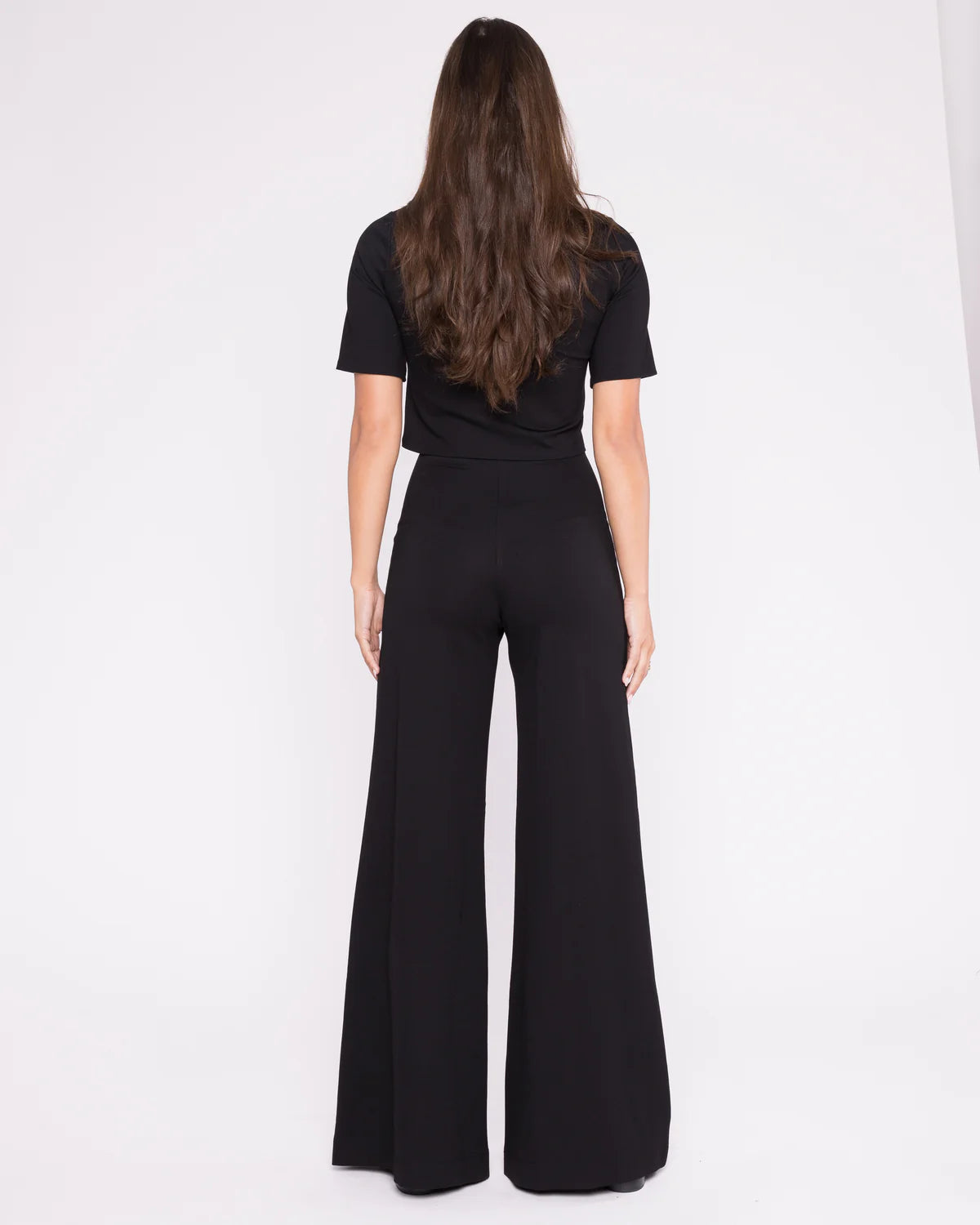 Ponte Knit Wide Leg Pant