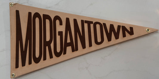 Custom Your City Leather Pennant Flag