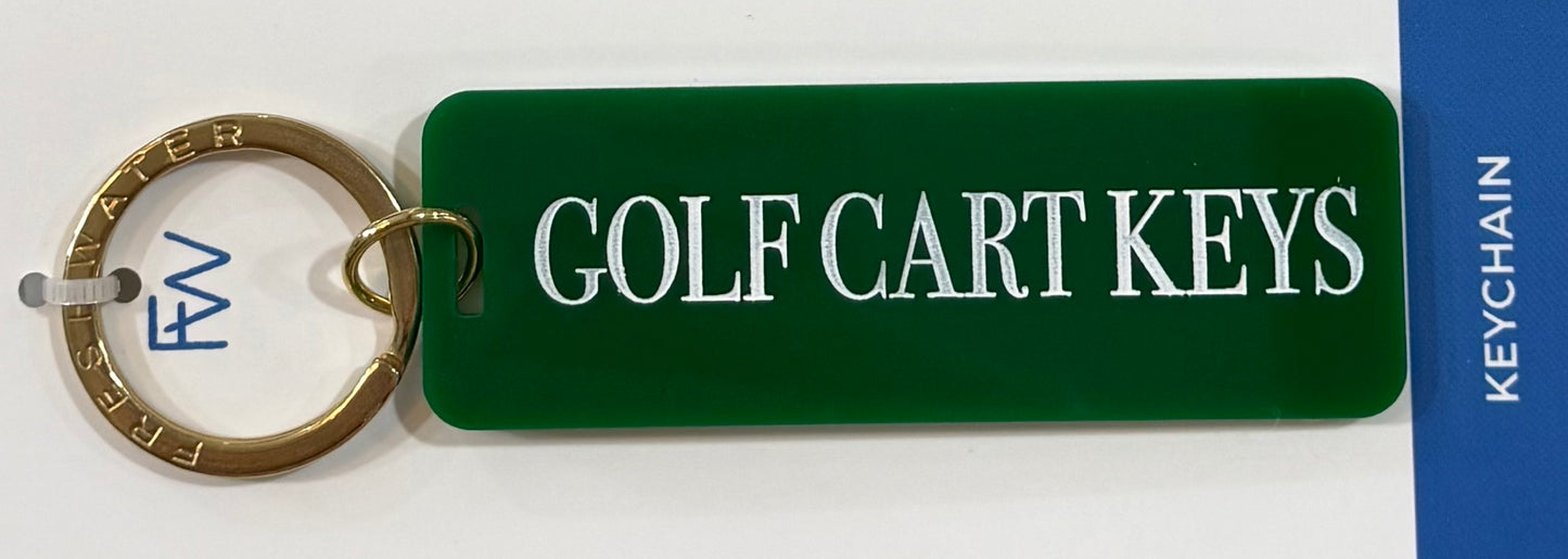 Golf Cart Keys Rectangle Keychain