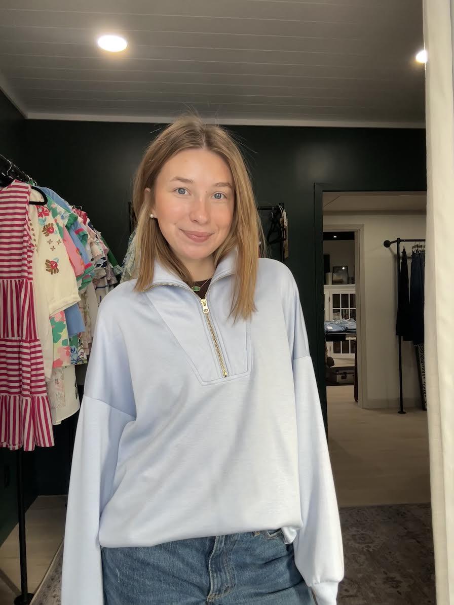 Quarter zip Top- Blue