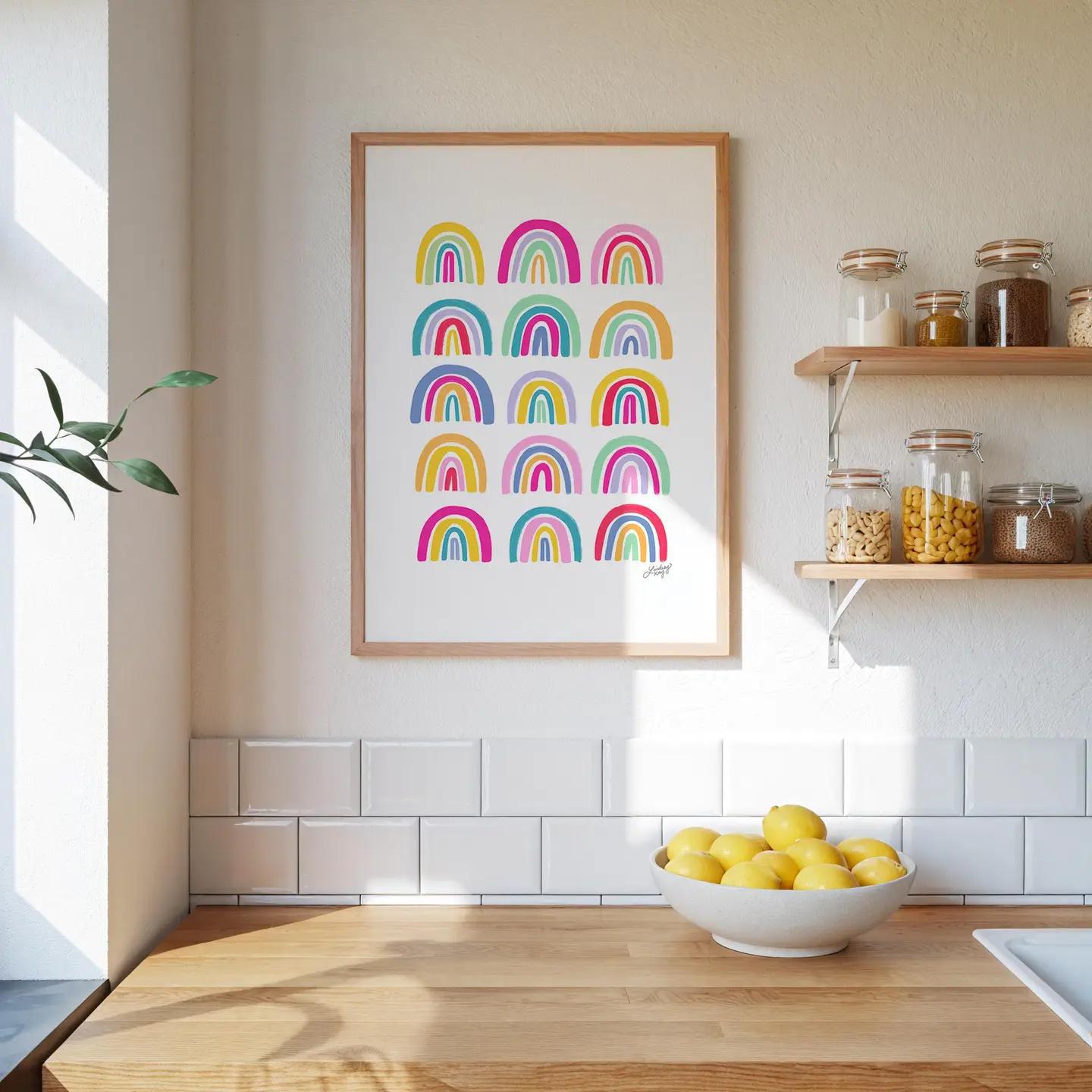Colorful Rainbows Illustration - Art Print