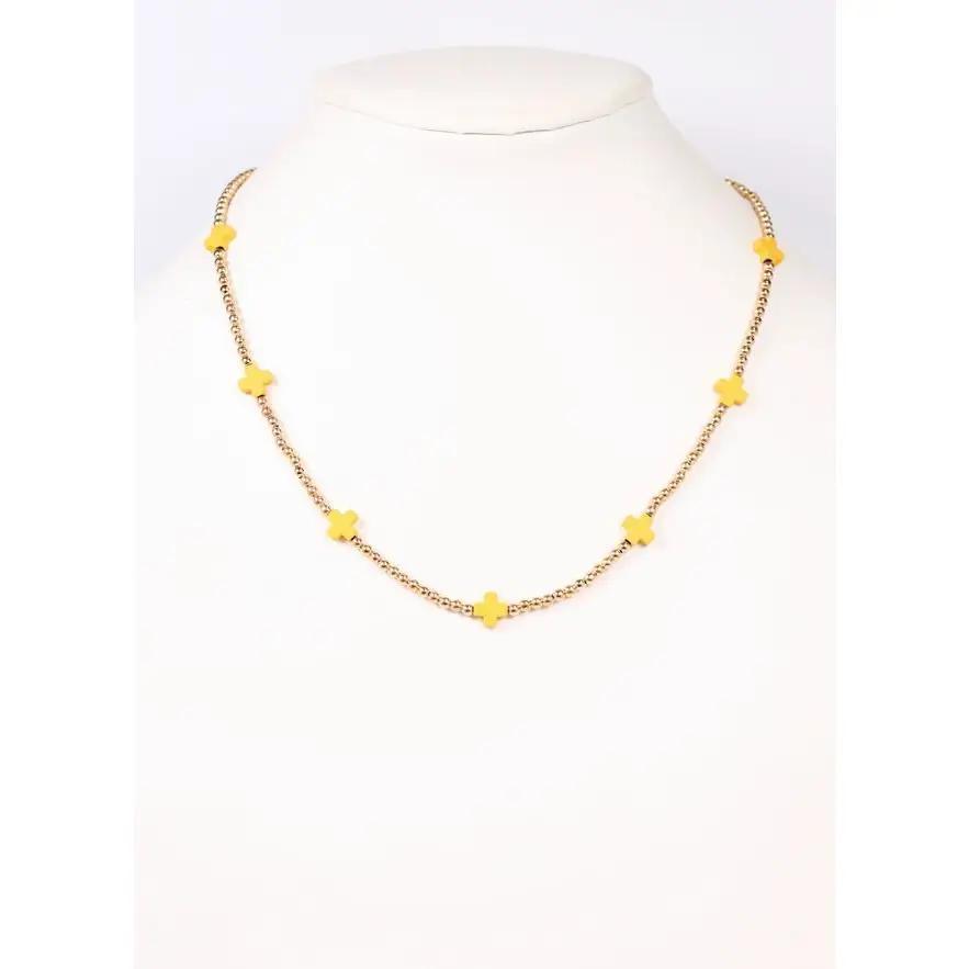 Kathy Necklace with Crosses Yellow