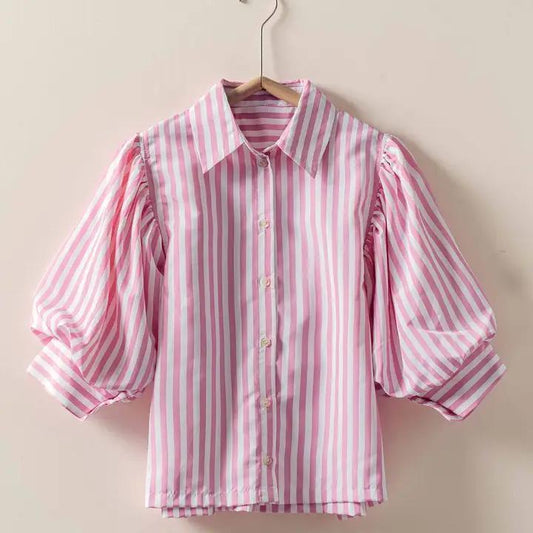 Western Boho Drop Waist Blouse- Pink