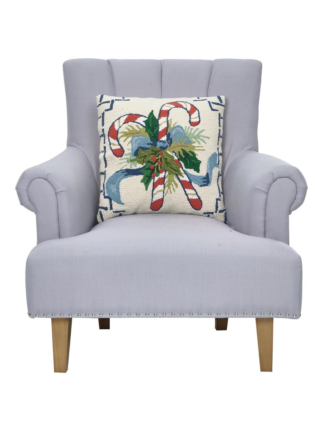 Chinoiserie Candy Cane Hook Pillow