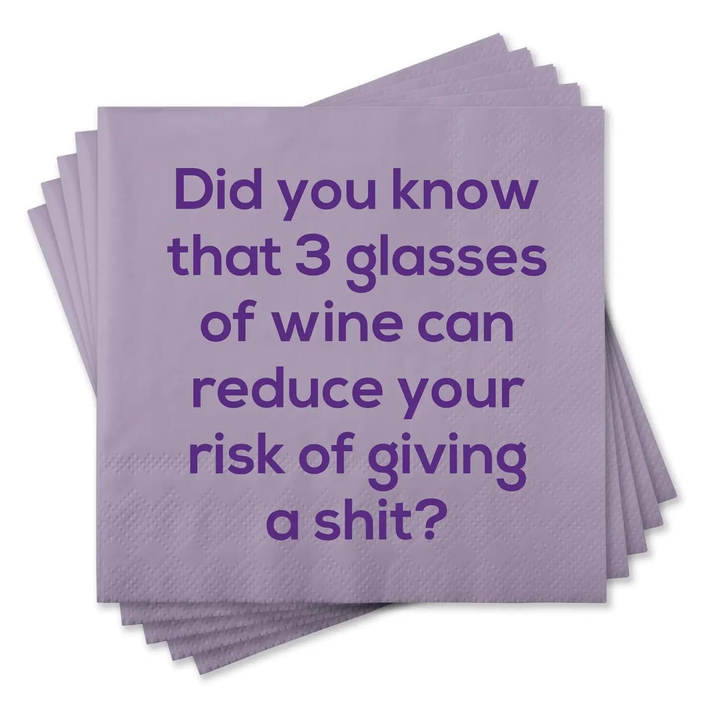 Funny Cocktail Napkins - 3 Glasses of Wine