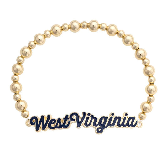 West Virginia Mountaineers Autograph Enamel Stretch Bracelet