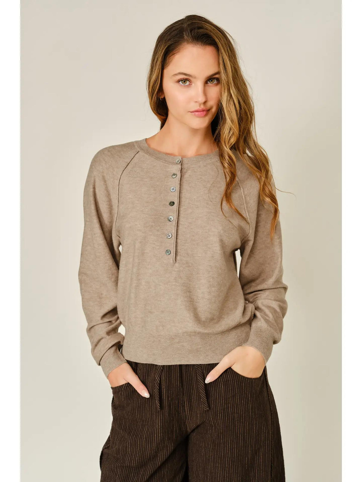 Cashmere Button Down Sweater (Oatmeal)