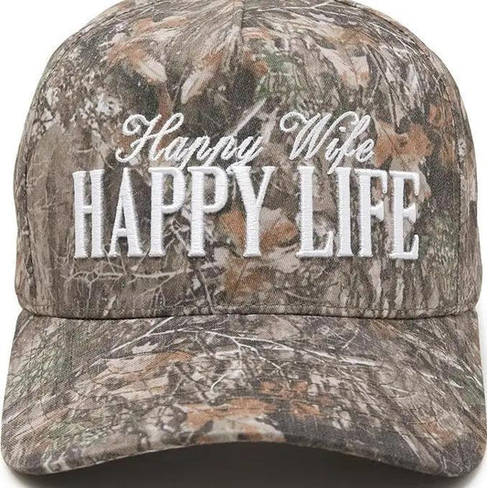 Happy Wife Happy Life - Wood Camo