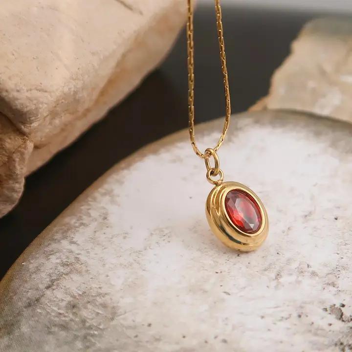 Cornelia 18K Gold Non-Tarnish Gemstone Necklace