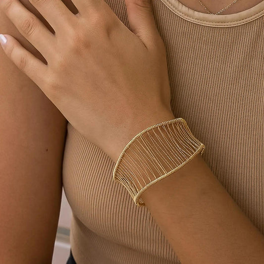 Chantôme 18K Gold Non-Tarnish Woven Cuff Bracelet