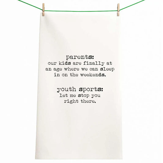 Youth Sports Sleeping in Parenting Funny Gift Towel