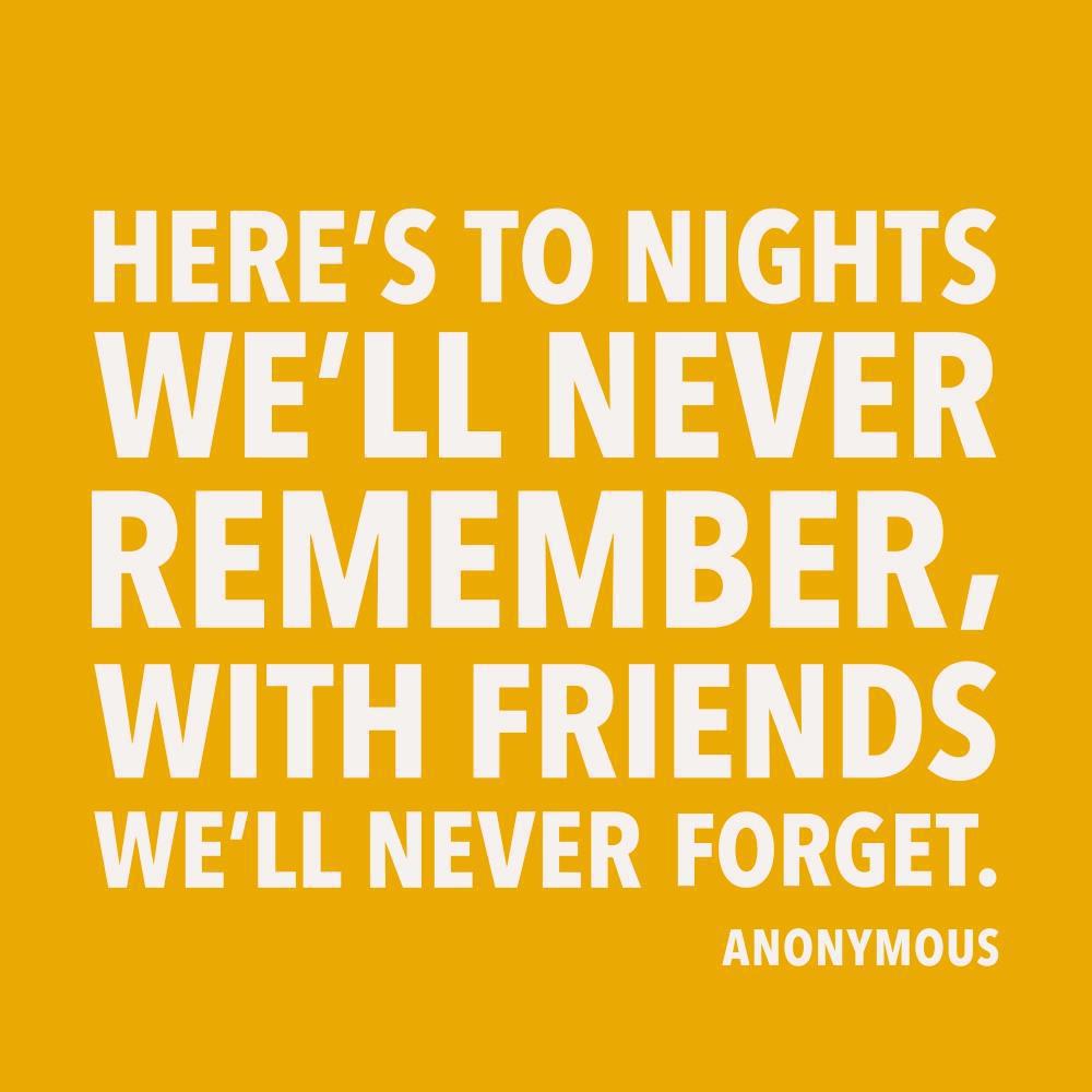 To Nights We'll Never Remember Cocktail Napkins