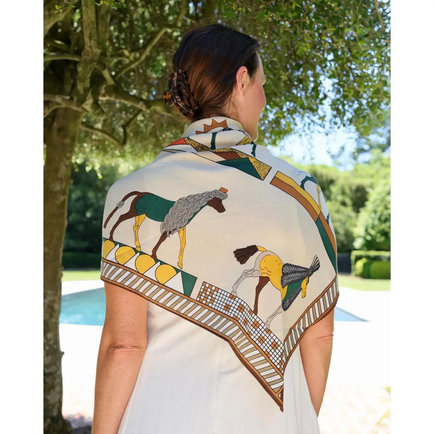 Horse Print Shawl Brown