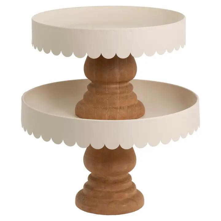 10.25" Scallop Decor Stands Set of 2