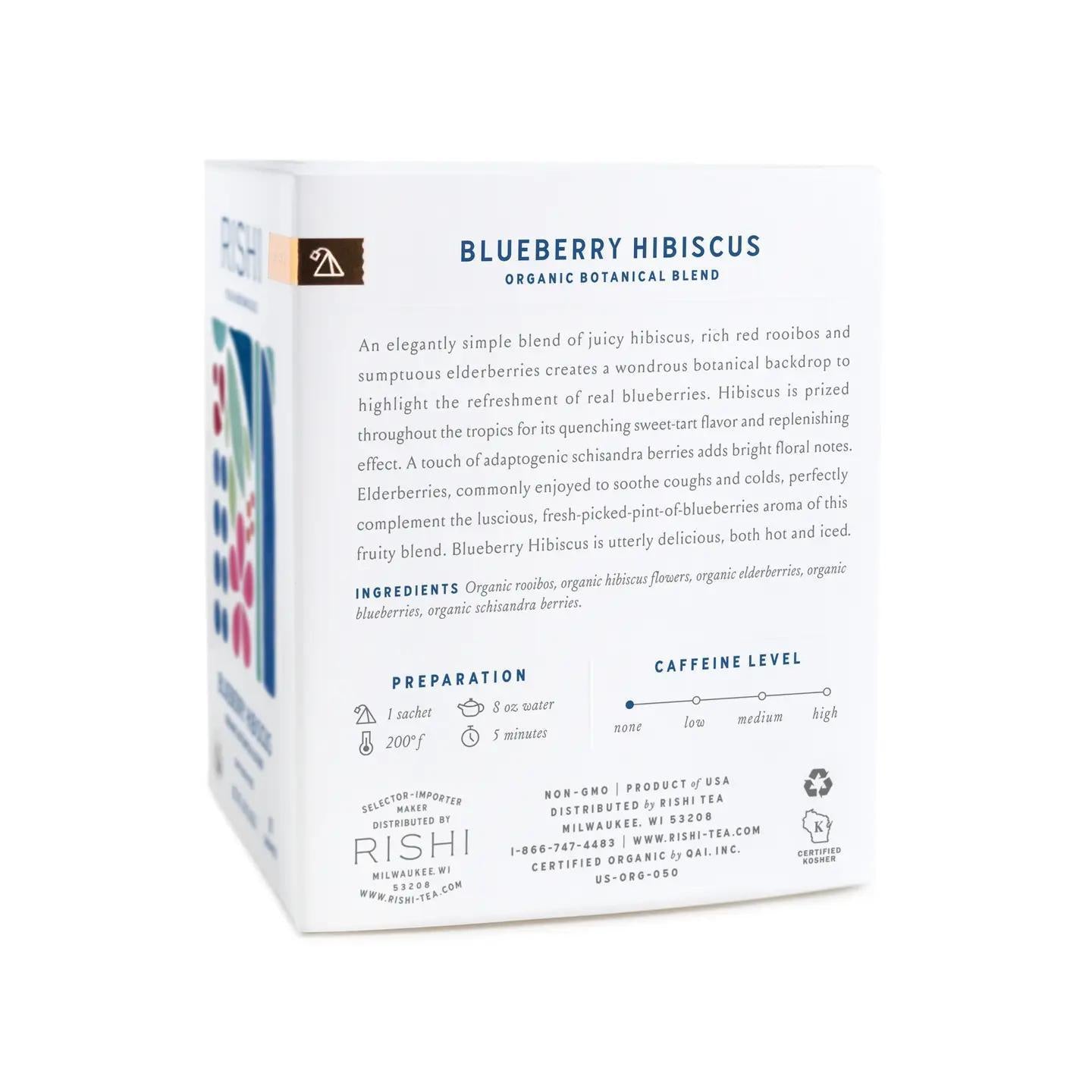 Blueberry Hibiscus Organic Herbal Tea Sachets