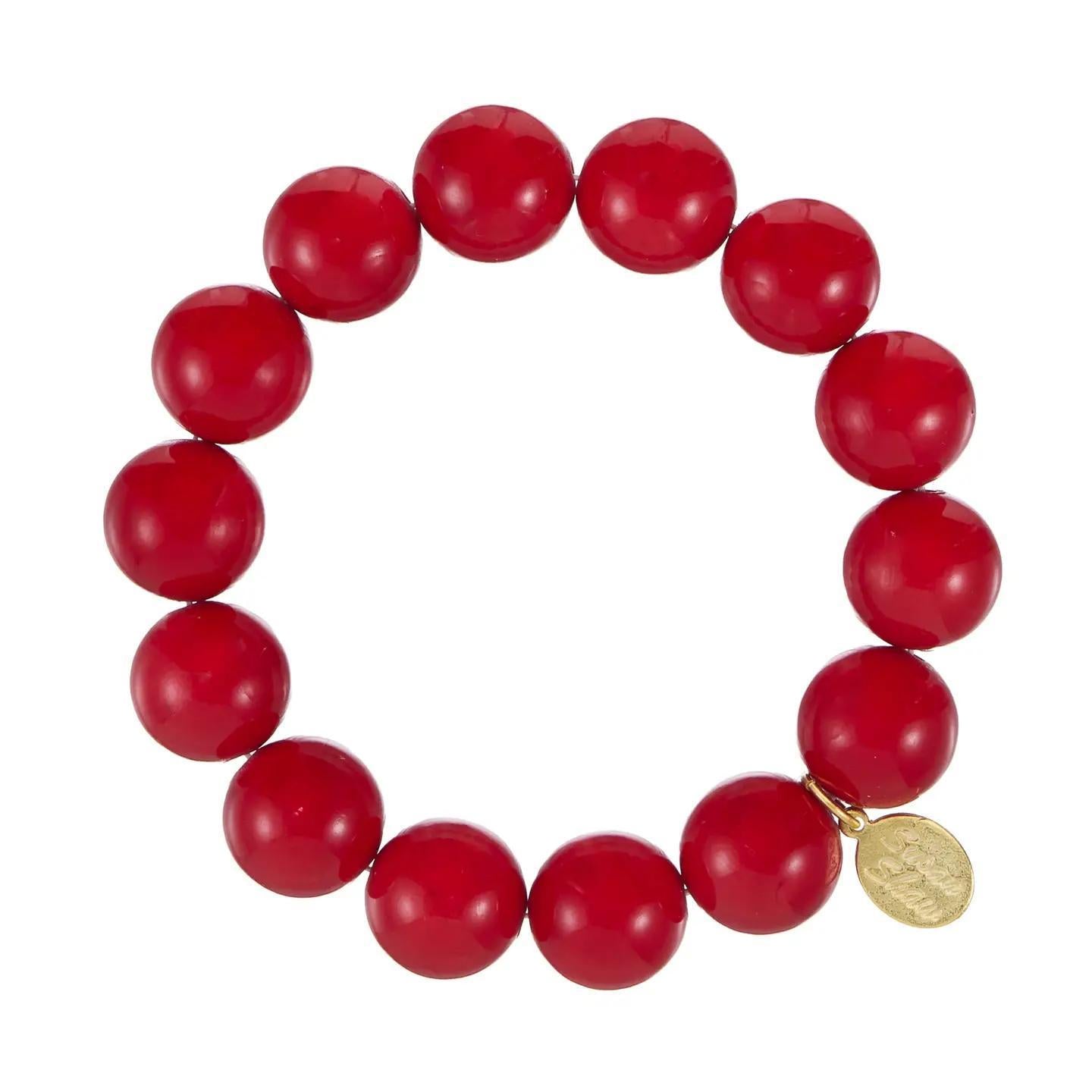 14mm Red Stretch Bracelet