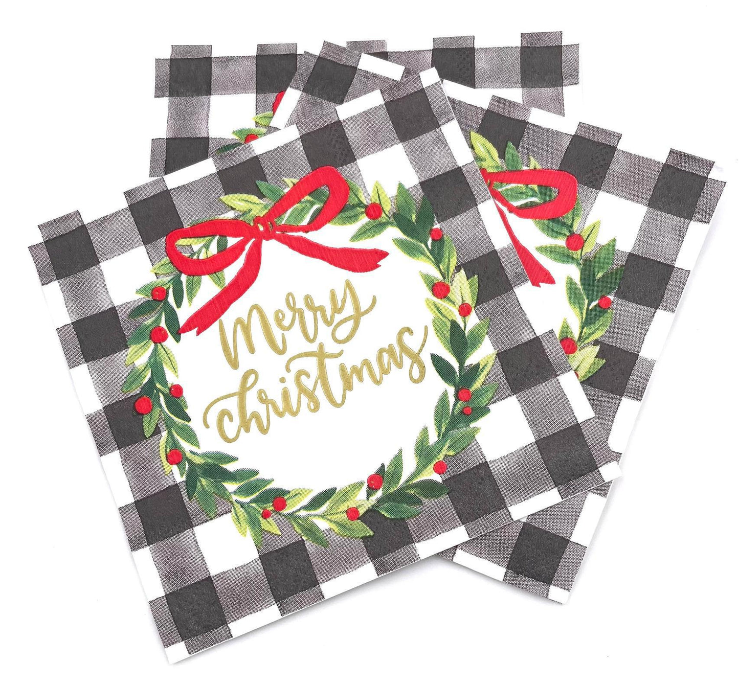 Check Wreath Merry Christmas