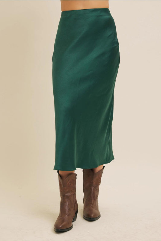 Satin Bias Cut Maxi Skirt