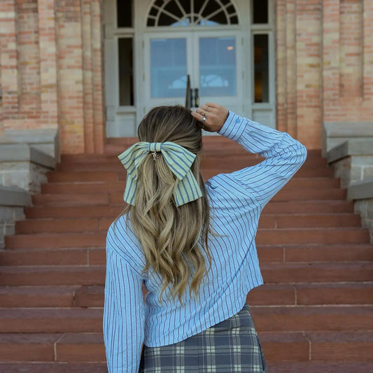University Striped Slouchy Bow