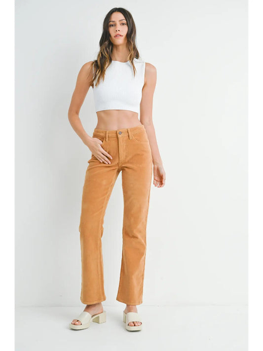 Corduroy Slim Bootcut - Dark Camel