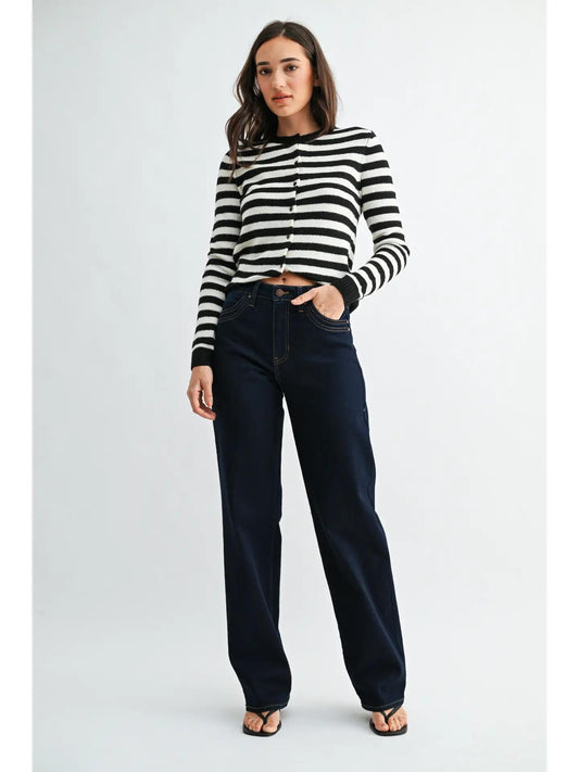 Double Pocket Full Length Wide Leg - Super Dark